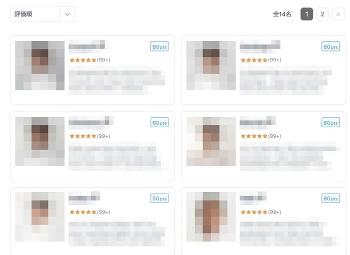 息子がお気に入りに入れたQQキッズの講師の一覧